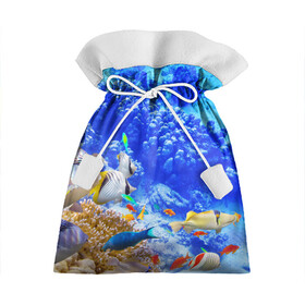 Подарочный 3D мешок с принтом Морской мир , 100% полиэстер | Размер: 29*39 см | Тематика изображения на принте: вода | море | морская вода | морские животные | морские жители | морской мир | океан | рыбки | рыбы