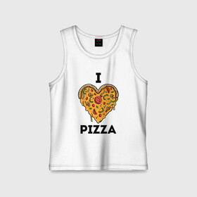 Детская майка хлопок с принтом I LOVE PIZZA | Я ЛЮБЛЮ ПИЦЦУ (Z) ,  |  | affection | cardiac | fondness | heart | i love pizza | love | loving | pizza | еда | любимая | любимый | любовь | любоф | любофф | любофь | надписи | надпись | пицца | сердечко | сердце | сердцевина | сердчишко