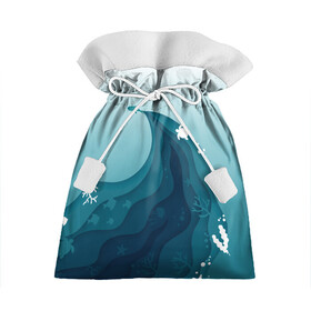 Подарочный 3D мешок с принтом Морские жители , 100% полиэстер | Размер: 29*39 см | Тематика изображения на принте: волны | глубина | море | морские животные | морские жители | океан | подводный мир