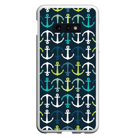 Чехол для Samsung S10E с принтом Якоря , Силикон | Область печати: задняя сторона чехла, без боковых панелей | корабельные | море | морские | паттерны | разноцветные | якоря