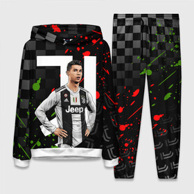 Женский костюм 3D (с толстовкой) с принтом КРИШТИАНУ РОНАЛДУ   ГРАНЖ ,  |  | cristiano ronaldo | football | juventus | sport | криштиану роналду | минимализм. | сборная португалии | спорт | футбол | ювентус