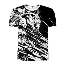 Мужская футболка 3D спортивная с принтом Морские чудовища , 100% полиэстер с улучшенными характеристиками | приталенный силуэт, круглая горловина, широкие плечи, сужается к линии бедра | дракон | кости | монстр | рыба | скелет | страшный | череп | чудовище