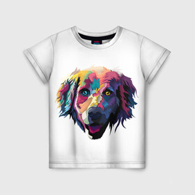 Детская футболка 3D с принтом Цветная собака , 100% гипоаллергенный полиэфир | прямой крой, круглый вырез горловины, длина до линии бедер, чуть спущенное плечо, ткань немного тянется | животные | звери | разноцветный | собака | терьер