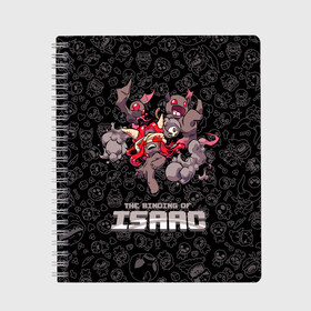 Тетрадь с принтом The Binding of Isaac , 100% бумага | 48 листов, плотность листов — 60 г/м2, плотность картонной обложки — 250 г/м2. Листы скреплены сбоку удобной пружинной спиралью. Уголки страниц и обложки скругленные. Цвет линий — светло-серый
 | Тематика изображения на принте: 2d | the binding of isaac | жертвоприношение исаака | игра | компьютерная