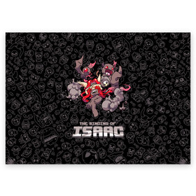 Поздравительная открытка с принтом The Binding of Isaac , 100% бумага | плотность бумаги 280 г/м2, матовая, на обратной стороне линовка и место для марки
 | 2d | the binding of isaac | жертвоприношение исаака | игра | компьютерная