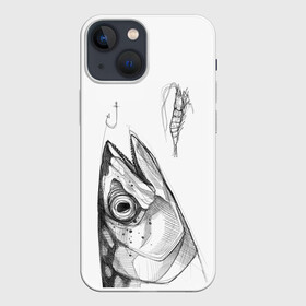 Чехол для iPhone 13 mini с принтом рыбка ,  |  | ocean | sea | sea animal | графика | лосось | море | океан | рисунок рыбы | рыба | рыбалка | селедка | форель