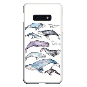Чехол для Samsung S10E с принтом киты , Силикон | Область печати: задняя сторона чехла, без боковых панелей | ocean | sea | киты | море | морской принт | морской фон | океан | паттерн | рыбы | текстуры