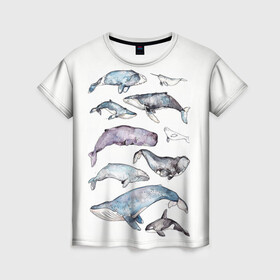 Женская футболка 3D с принтом киты , 100% полиэфир ( синтетическое хлопкоподобное полотно) | прямой крой, круглый вырез горловины, длина до линии бедер | ocean | sea | киты | море | морской принт | морской фон | океан | паттерн | рыбы | текстуры