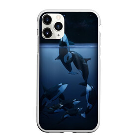 Чехол для iPhone 11 Pro Max матовый с принтом касатки , Силикон |  | ocean | orca | sea | sea animal | дельфин | касатка | кит | море | океан | рисунок кита