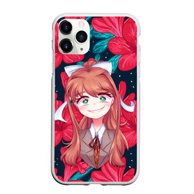 Чехол для iPhone 11 Pro Max матовый с принтом Моника в цветах , Силикон |  | anime | flower | game | games | monika | natsuki | sayori | yuri | аниме | визуальный роман | доки доки | игра | игры | литературный клуб | моника | нацуки | саёри | цветы | юри