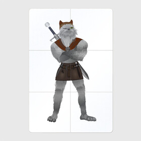 Магнитный плакат 2Х3 с принтом Кот охотник на монстров , Полимерный материал с магнитным слоем | 6 деталей размером 9*9 см | брутальный кот | военный кот | кот | милый котик | охотник на монстров | сильный кот | солдат