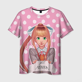 Мужская футболка 3D с принтом Monika Pop Art , 100% полиэфир | прямой крой, круглый вырез горловины, длина до линии бедер | anime | game | games | monika | natsuki | sayori | yuri | аниме | визуальный роман | доки доки | игра | игры | литературный клуб | моника | нацуки | саёри | юри