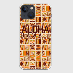 Чехол для iPhone 13 mini с принтом АЛОХА ГАВАЙИ, ALOHA, SUMMER ,  |  | aloha | aloha hawaii | hawaii | serfing | summer | гаваи | гавайи | гавайский паттрен | дайвинг | лето | море | отпуск | пляж | серфинг | текстура