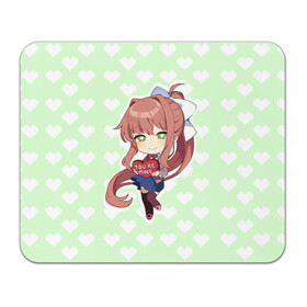 Коврик для мышки прямоугольный с принтом Chibi Monika , натуральный каучук | размер 230 х 185 мм; запечатка лицевой стороны | ddlc | doki doki literature club | monika | моника