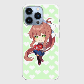 Чехол для iPhone 13 Pro с принтом Chibi Monika ,  |  | ddlc | doki doki literature club | monika | моника