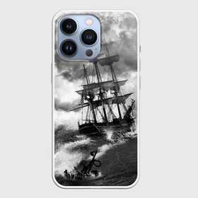 Чехол для iPhone 13 Pro с принтом Парусник ,  |  | живопись | корабль | море | парусник | старинный | шторм