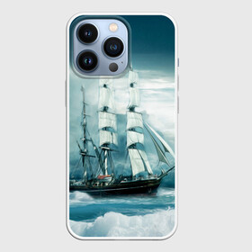 Чехол для iPhone 13 Pro с принтом Парусник ,  |  | волны | живопись | корабль | море | парусник | старинный