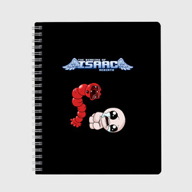 Тетрадь с принтом The Binding of Isaac, monster , 100% бумага | 48 листов, плотность листов — 60 г/м2, плотность картонной обложки — 250 г/м2. Листы скреплены сбоку удобной пружинной спиралью. Уголки страниц и обложки скругленные. Цвет линий — светло-серый
 | the binding of isaac | айзек | аркады | жертвоприношение айзека | жертвоприношение исаака | исаак | логотипы игр | монстры | персонажи игр