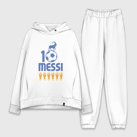 Женский костюм хлопок Oversize с принтом Месси   Чемпион ,  |  | argentina | barca | barcelona | football | lionel | messi | spain | sport | аргентина | барса | барселона | гол | золотой мяч | игрок | испания | камп ноу | лионель | месси | мяч | спорт | тренер | футбол | чемпион |