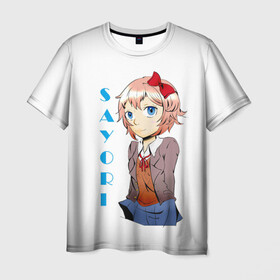 Мужская футболка 3D с принтом Doki Doki SAYORI , 100% полиэфир | прямой крой, круглый вырез горловины, длина до линии бедер | anime | doki doki literature club | monika | natsuki | sayori | yuri | аниме | доки доки | доки доки литературный клуб | моника | нацуки | саёри | юри