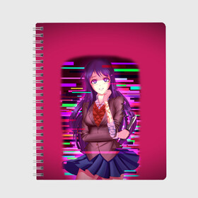 Тетрадь с принтом Literature Club Юри (Yuri) , 100% бумага | 48 листов, плотность листов — 60 г/м2, плотность картонной обложки — 250 г/м2. Листы скреплены сбоку удобной пружинной спиралью. Уголки страниц и обложки скругленные. Цвет линий — светло-серый
 | Тематика изображения на принте: anime | doki doki literature club | monika | natsuki | sayori | yuri | аниме | доки доки | доки доки литературный клуб | моника | нацуки | саёри | юри