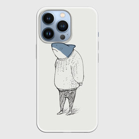 Чехол для iPhone 13 Pro с принтом акула в свитере ,  |  | ocean | sea | sea animal | акула | арт | графика | море | океан | рисунок | свитер