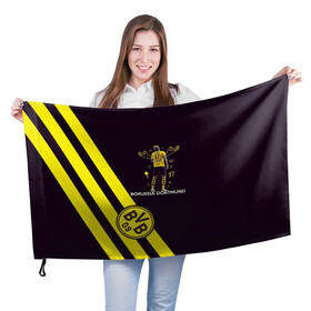 Флаг 3D с принтом Холанд Боруссия , 100% полиэстер | плотность ткани — 95 г/м2, размер — 67 х 109 см. Принт наносится с одной стороны | erling haaland | боруссия | германия | дортмунд | нападающий | футбол | футболист | эрлинг холанд