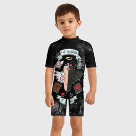 Детский купальный костюм 3D с принтом Sides of Isaac , Полиэстер 85%, Спандекс 15% | застежка на молнии на спине | binding | game | games | hell | isaac | the binding of isaac | ад | жертвоприношение исаака | игра | игры | исаак