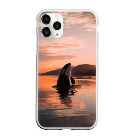 Чехол для iPhone 11 Pro Max матовый с принтом касатки на закате , Силикон |  | ocean | orca | sea | sea animal | дельфин | закат | касатка | кит | море | океан | рисунок кита