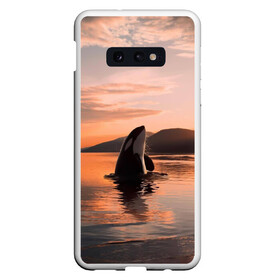 Чехол для Samsung S10E с принтом касатки на закате , Силикон | Область печати: задняя сторона чехла, без боковых панелей | ocean | orca | sea | sea animal | дельфин | закат | касатка | кит | море | океан | рисунок кита