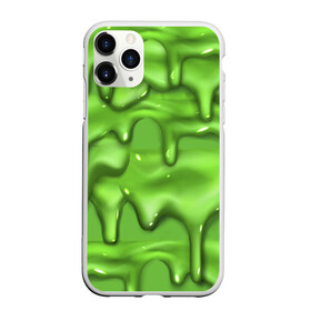 Чехол для iPhone 11 Pro Max матовый с принтом Green Slime , Силикон |  | Тематика изображения на принте: drips | green | slime | желе | зелёный | слайм