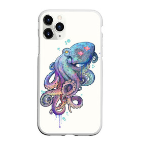 Чехол для iPhone 11 Pro матовый с принтом Осьминог яркий , Силикон |  | Тематика изображения на принте: морские животные | морские обитатели | осьминог | осьминог яркий