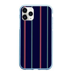 Чехол для iPhone 11 Pro Max матовый с принтом Синие и розовые полосы , Силикон |  | blue | pink | stripes | полосатый | полосы | розовые | синие