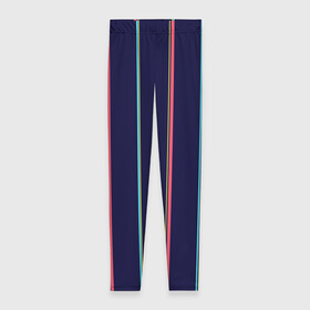 Леггинсы 3D с принтом Синие и розовые полосы , 80% полиэстер, 20% эластан | Эластичный пояс, зауженные к низу, низкая посадка | blue | pink | stripes | полосатый | полосы | розовые | синие