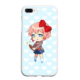 Чехол для iPhone 7Plus/8 Plus матовый с принтом Chibi Sayori , Силикон | Область печати: задняя сторона чехла, без боковых панелей | Тематика изображения на принте: ddlc | doki doki literature club | sayori | саёри | сайори