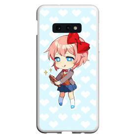 Чехол для Samsung S10E с принтом Chibi Sayori , Силикон | Область печати: задняя сторона чехла, без боковых панелей | Тематика изображения на принте: ddlc | doki doki literature club | sayori | саёри | сайори