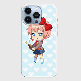 Чехол для iPhone 13 Pro с принтом Chibi Sayori ,  |  | Тематика изображения на принте: ddlc | doki doki literature club | sayori | саёри | сайори