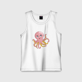 Детская майка хлопок с принтом Осьминожка ,  |  | cute | octopus | милый | осьминог | осьминожка | тентакли