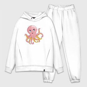 Мужской костюм хлопок OVERSIZE с принтом Осьминожка ,  |  | cute | octopus | милый | осьминог | осьминожка | тентакли