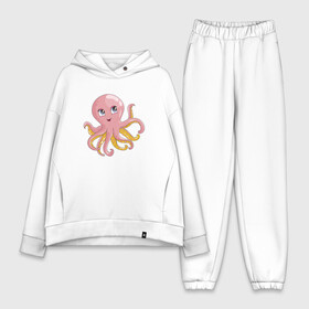 Женский костюм хлопок Oversize с принтом Осьминожка ,  |  | cute | octopus | милый | осьминог | осьминожка | тентакли