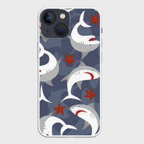 Чехол для iPhone 13 mini с принтом Акулы ,  |  | shark | акула | акулы | клыки | море | океан | рыба