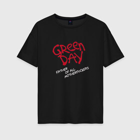 Женская футболка хлопок Oversize с принтом Green Day Unicorn , 100% хлопок | свободный крой, круглый ворот, спущенный рукав, длина до линии бедер
 | billie joe armstrong | green day | punk | rock | unicorn | билли джо | грин дей | панк | рок