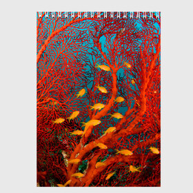 Скетчбук (блокнот) с принтом Коралловые рыбки , 100% бумага
 | 48 листов, плотность листов — 100 г/м2, плотность картонной обложки — 250 г/м2. Листы скреплены сверху удобной пружинной спиралью | Тематика изображения на принте: коралловые | море | океан | подводный мир | рифы | рыбки | рыбы