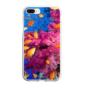 Чехол для iPhone 7Plus/8 Plus матовый с принтом Коралловые рыбки , Силикон | Область печати: задняя сторона чехла, без боковых панелей | коралловые | море | океан | подводный мир | рифы | рыбки | рыбы