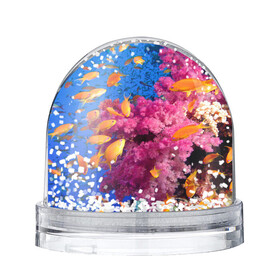 Игрушка Снежный шар с принтом Коралловые рыбки , Пластик | Изображение внутри шара печатается на глянцевой фотобумаге с двух сторон | коралловые | море | океан | подводный мир | рифы | рыбки | рыбы