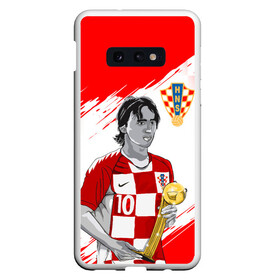 Чехол для Samsung S10E с принтом ЛУКА МОДРИЧ LUKA MODRIC , Силикон | Область печати: задняя сторона чехла, без боковых панелей | Тематика изображения на принте: football | luka modric | real madrid. | sport | лука модрич | реал мадрид | сборная хорватии | спорт | футбол