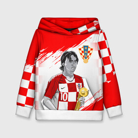 Детская толстовка 3D с принтом ЛУКА МОДРИЧ LUKA MODRIC , 100% полиэстер | двухслойный капюшон со шнурком для регулировки, мягкие манжеты на рукавах и по низу толстовки, спереди карман-кенгуру с мягким внутренним слоем | Тематика изображения на принте: football | luka modric | real madrid. | sport | лука модрич | реал мадрид | сборная хорватии | спорт | футбол