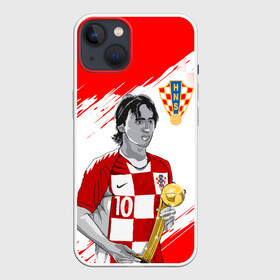 Чехол для iPhone 13 с принтом ЛУКА МОДРИЧ   LUKA MODRIC ,  |  | football | luka modric | real madrid. | sport | лука модрич | реал мадрид | сборная хорватии | спорт | футбол