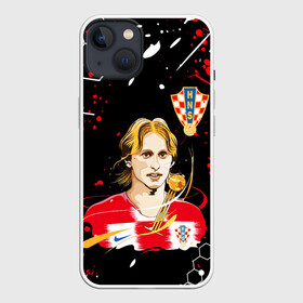 Чехол для iPhone 13 с принтом ЛУКА МОДРИЧ   LUKA MODRIC ,  |  | football | luka modric | real madrid. | sport | лука модрич | реал мадрид | сборная хорватии | спорт | футбол