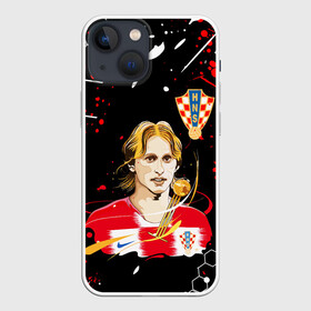 Чехол для iPhone 13 mini с принтом ЛУКА МОДРИЧ   LUKA MODRIC ,  |  | football | luka modric | real madrid. | sport | лука модрич | реал мадрид | сборная хорватии | спорт | футбол